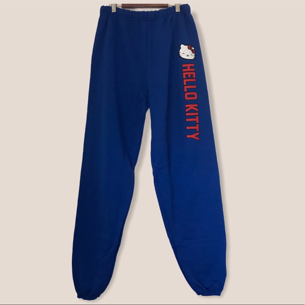 Sanrio Hello Kitty Jogger Sweatpants Royal Blue XL NEW